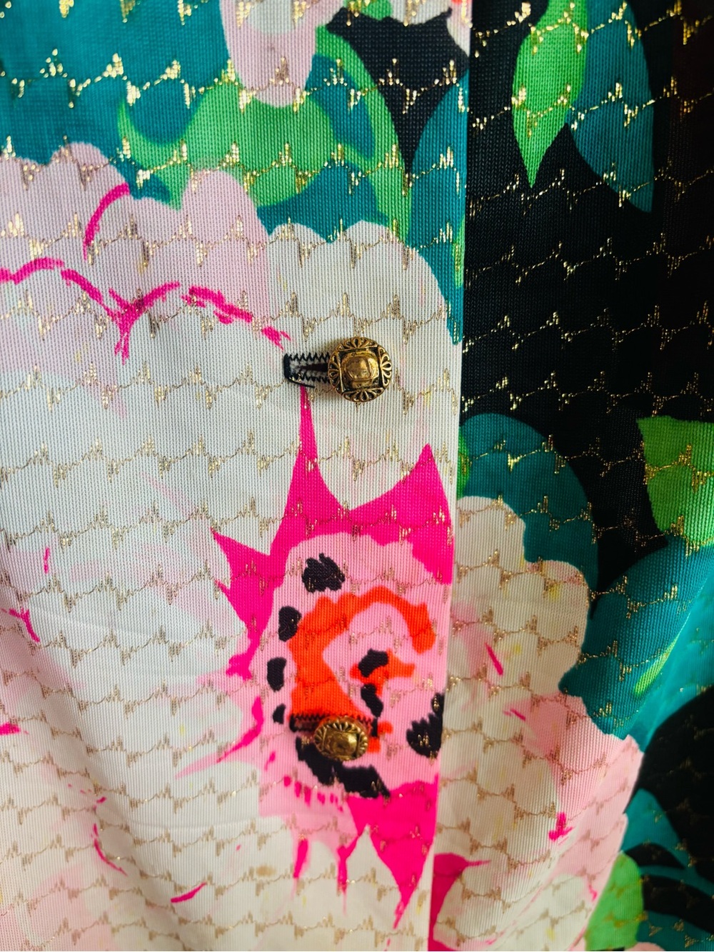 Mr. B of California 1970’s Vintage Floral Shimmer Belted Shirt Dress Size: Small - Picture 5 of 7